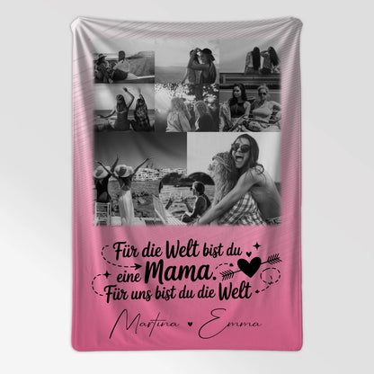 Personalisierte Kuscheldecke Für Mama mit 8 Fotos und Herz Foto Zuhause ist wo du bist 7