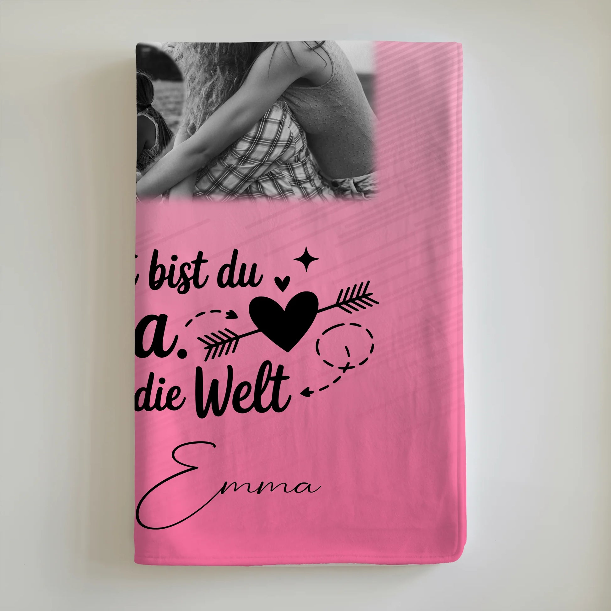 Personalisierte Kuscheldecke Für Mama mit 8 Fotos und Herz Foto Zuhause ist wo du bist 6
