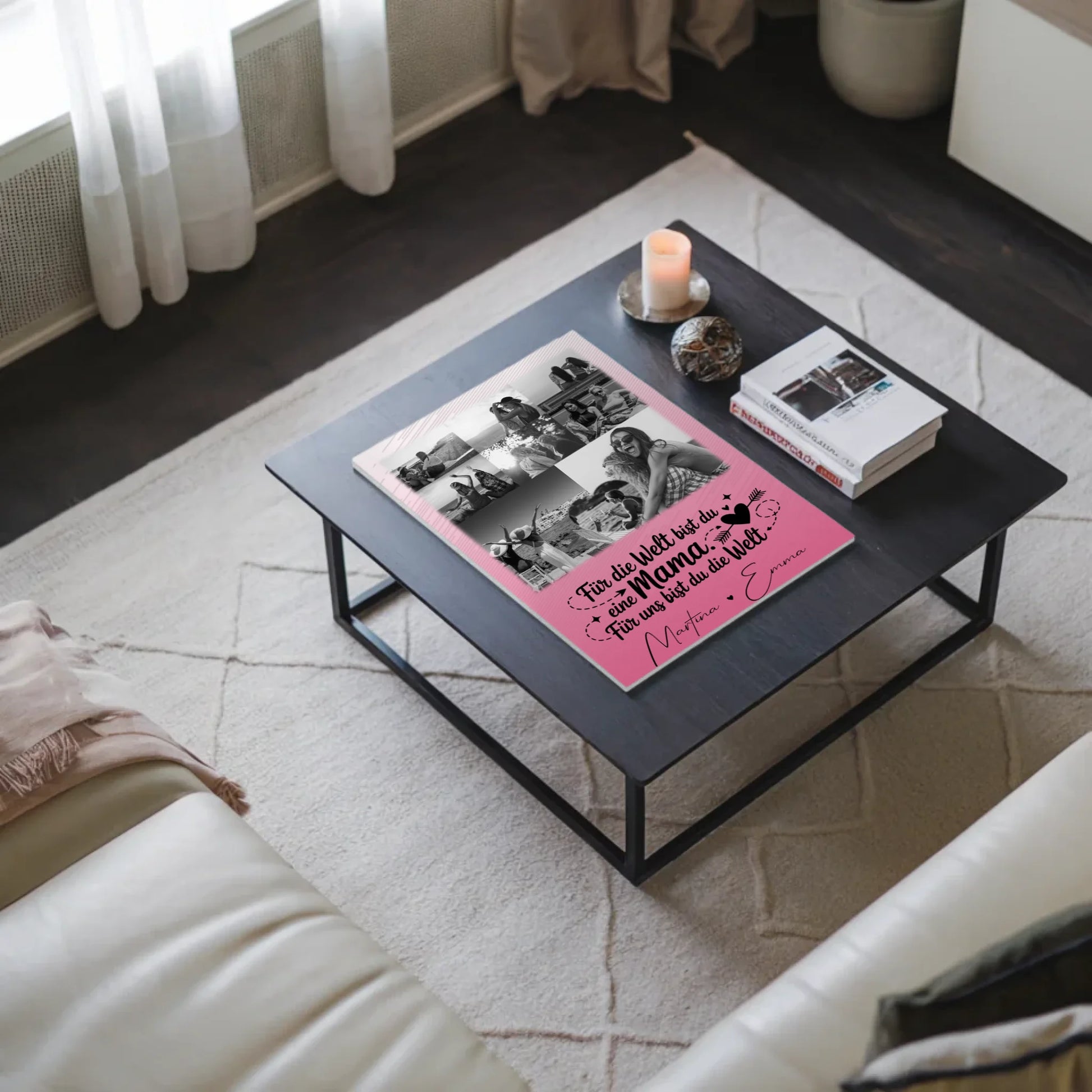 Personalisiertes Mama Plakat mit 8 Fotos und 1 Herz Foto Zuhause ist wo du bist 3