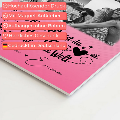 Personalisiertes Mama Plakat mit 8 Fotos und 1 Herz Foto Zuhause ist wo du bist