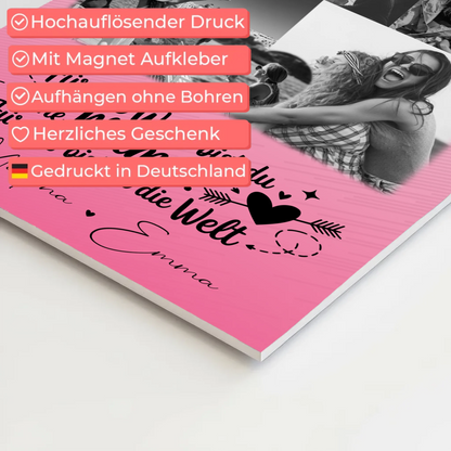 Personalisiertes Mama Plakat mit 8 Fotos und 1 Herz Foto Zuhause ist wo du bist