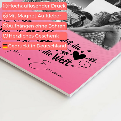Personalisiertes Mama Plakat mit 8 Fotos und 1 Herz Foto Zuhause ist wo du bist