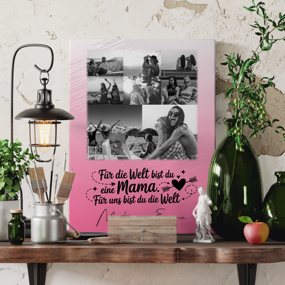 Mama Leinwand mit 8 Fotos und 1 Herz Foto Personalisiertes Geschenk Zuhause ist wo du bist 3