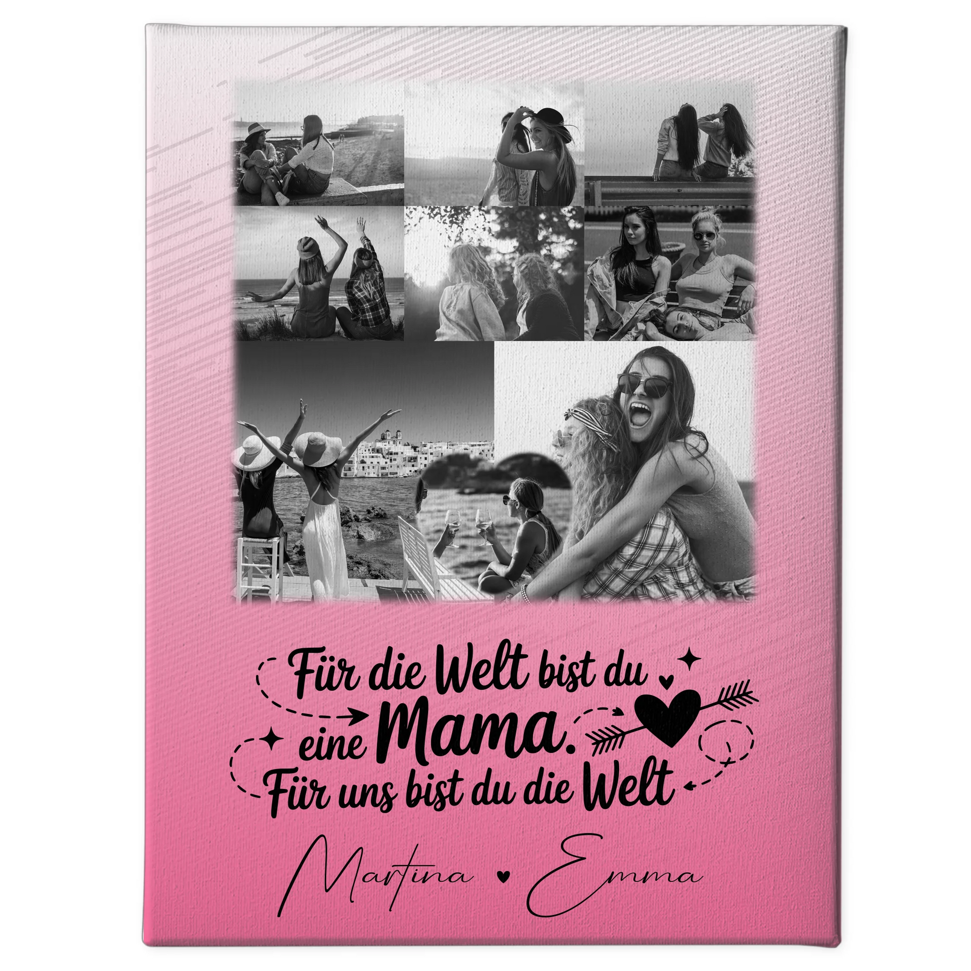 Mama Leinwand mit 8 Fotos und 1 Herz Foto Personalisiertes Geschenk Zuhause ist wo du bist 1