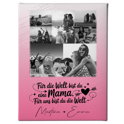 Mama Leinwand mit 8 Fotos und 1 Herz Foto Personalisiertes Geschenk Zuhause ist wo du bist 1