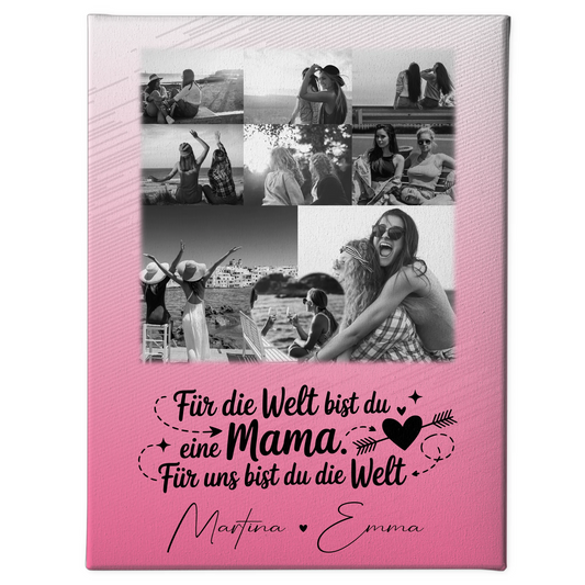 Mama Leinwand mit 8 Fotos und 1 Herz Foto Personalisiertes Geschenk Zuhause ist wo du bist 1