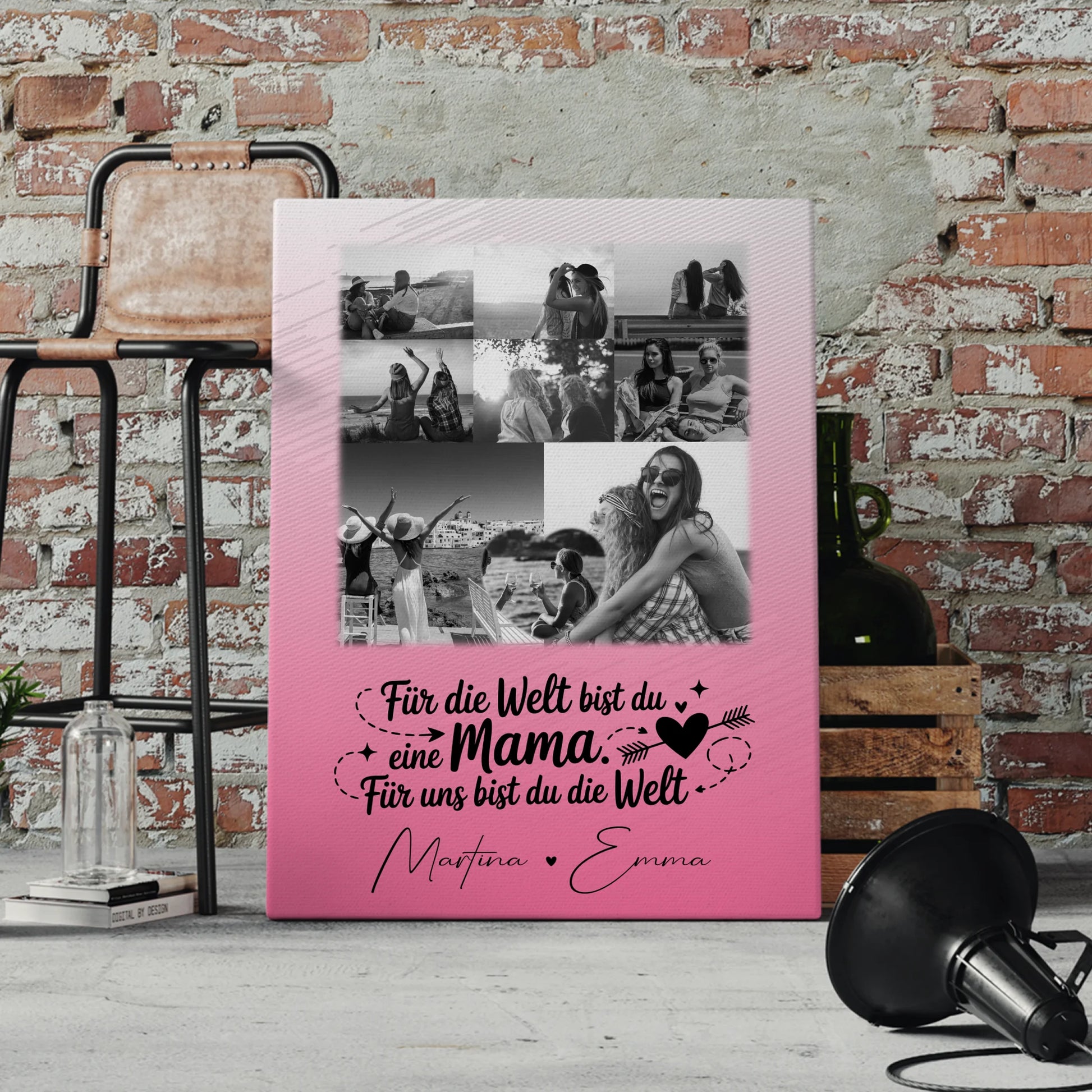 Mama Leinwand mit 8 Fotos und 1 Herz Foto Personalisiertes Geschenk Zuhause ist wo du bist 4