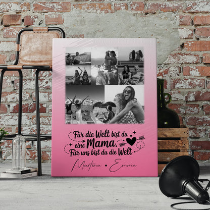 Mama Leinwand mit 8 Fotos und 1 Herz Foto Personalisiertes Geschenk Zuhause ist wo du bist 4