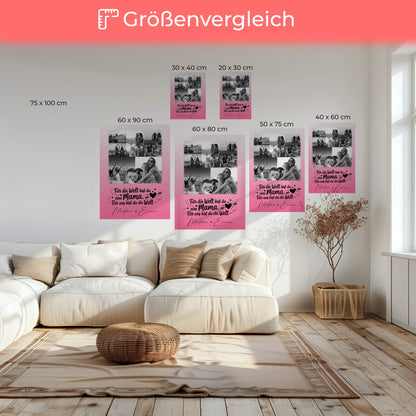 Mama Leinwand mit 8 Fotos und 1 Herz Foto Personalisiertes Geschenk Zuhause ist wo du bist 6