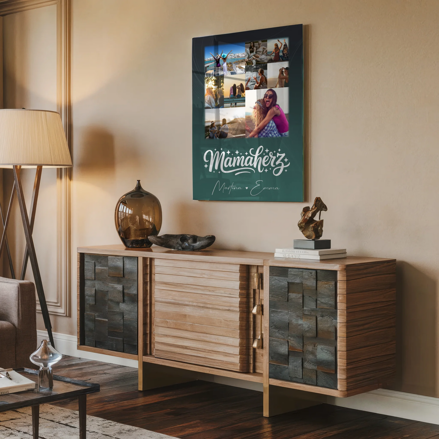 Personalisierte Mama Plakat Acrylglas Bild mit 9 Fotos – Individuelles Geschenk für Mütter