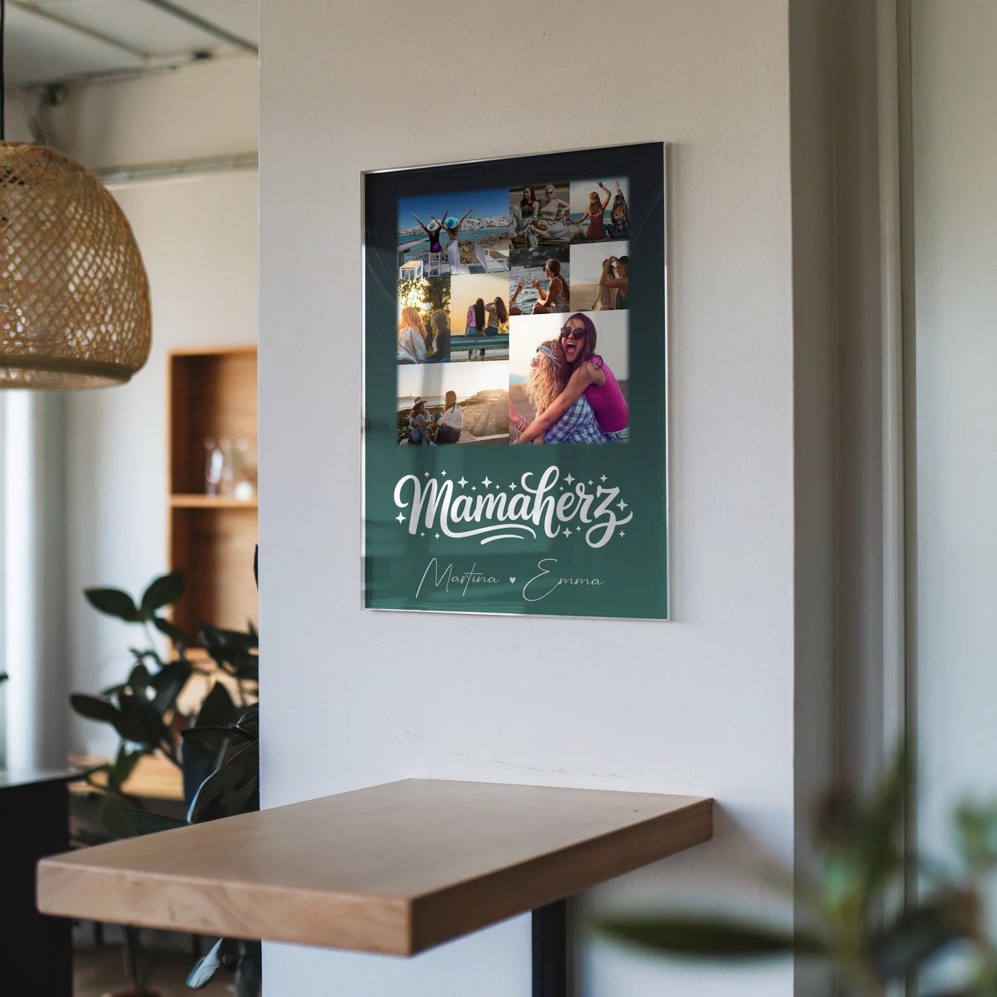 Personalisierte Mama Plakat Acrylglas Bild mit 9 Fotos – Individuelles Geschenk für Mütter