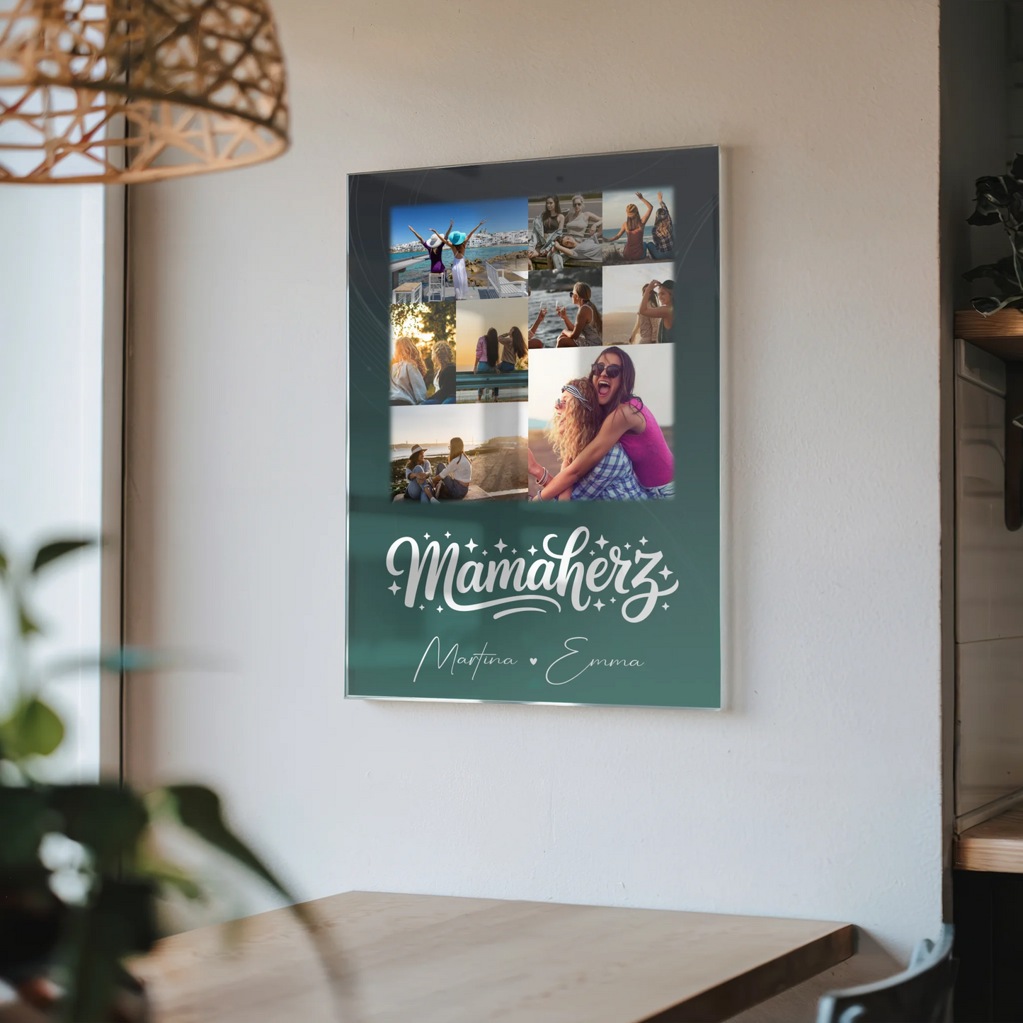 Personalisierte Mama Plakat Acrylglas Bild mit 9 Fotos – Individuelles Geschenk für Mütter