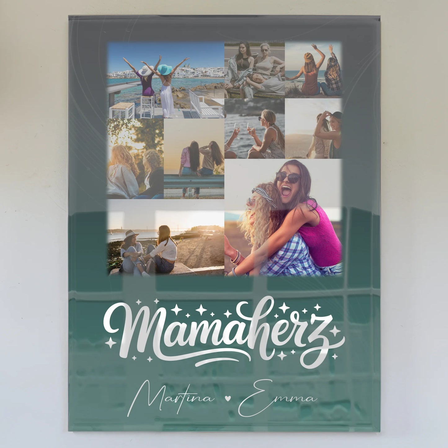 Personalisierte Mama Plakat Acrylglas Bild mit 9 Fotos – Individuelles Geschenk für Mütter