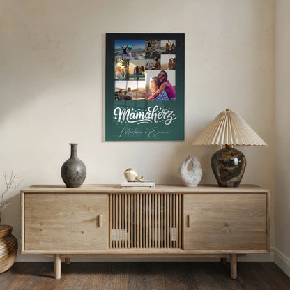Personalisierte Mama Plakat Acrylglas Bild mit 9 Fotos – Individuelles Geschenk für Mütter