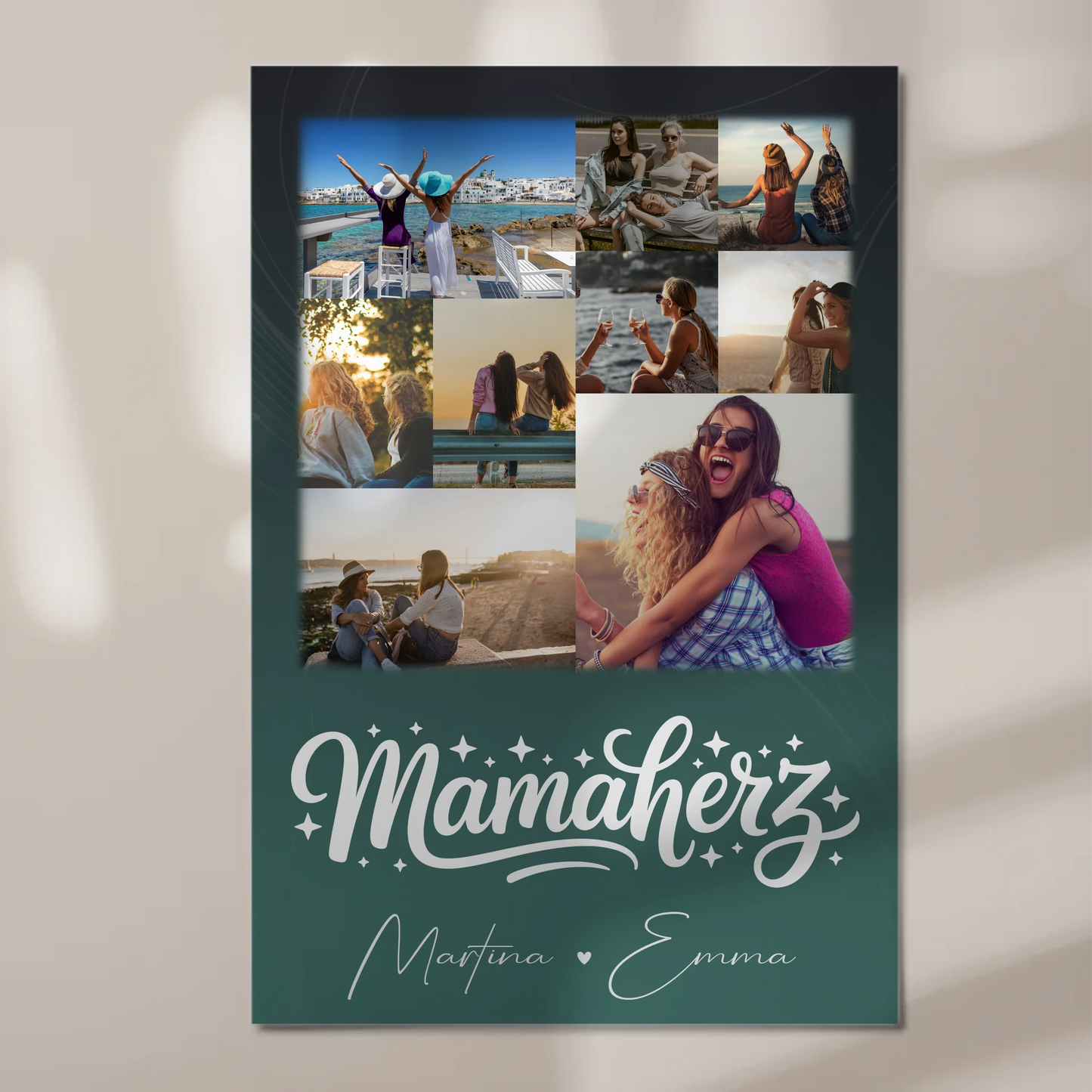 Personalisierte Mama Plakat Fotoboard mit 9 Fotos – Perfektes Geschenk für Mütter