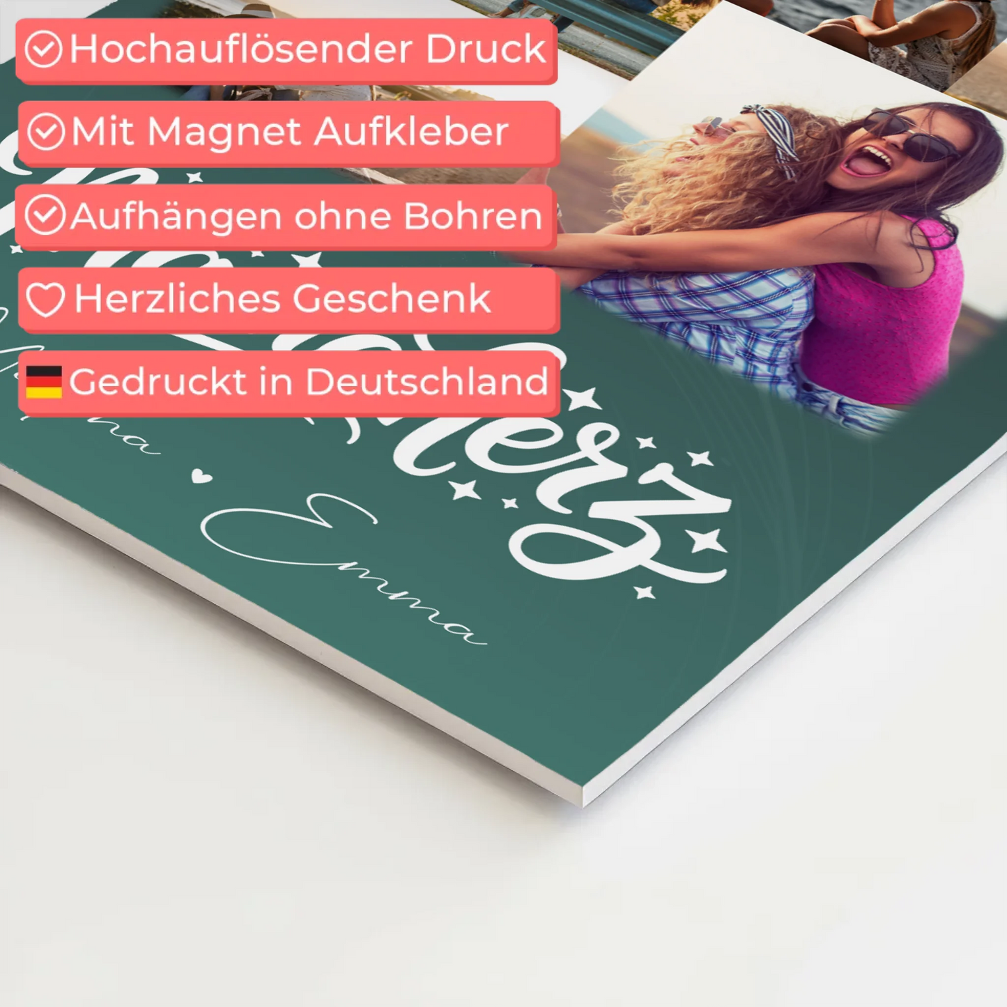 Personalisierte Mama Plakat Fotoboard mit 9 Fotos – Perfektes Geschenk für Mütter