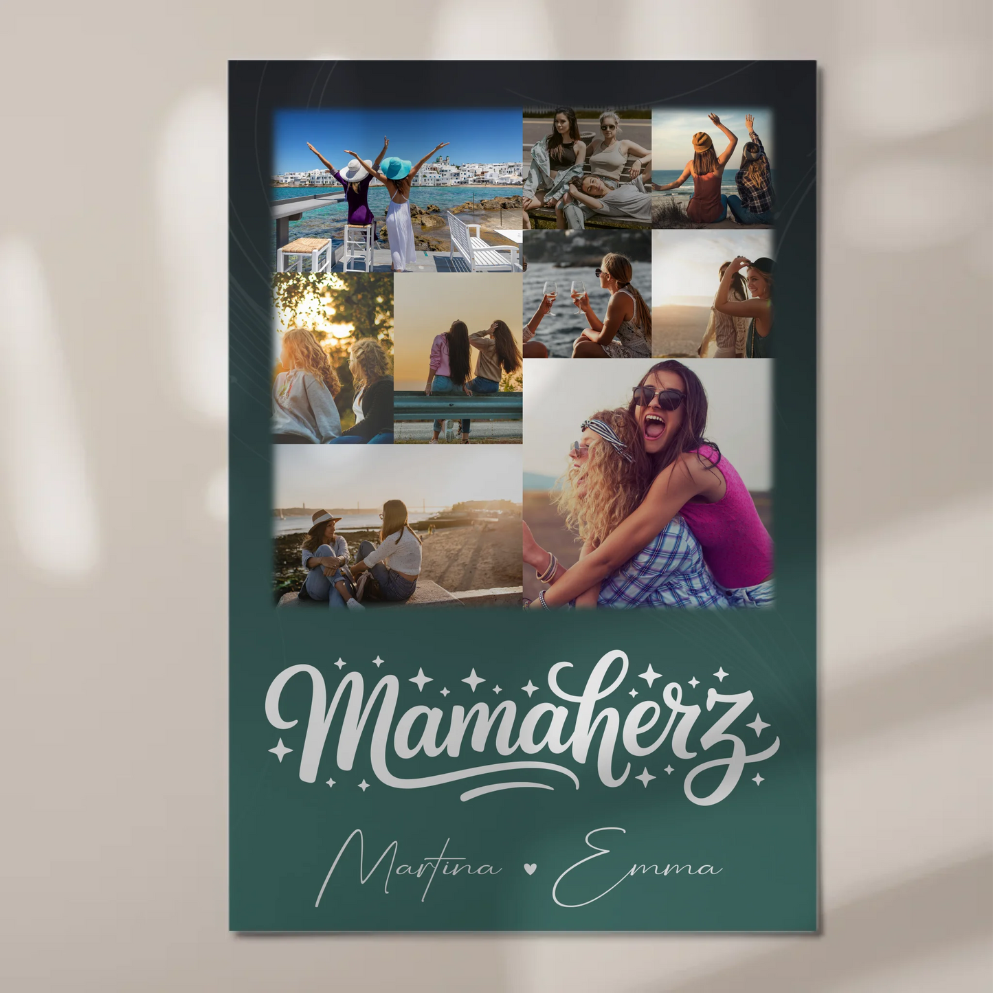 Personalisierte Mama Plakat Fotoboard mit 9 Fotos – Perfektes Geschenk für Mütter