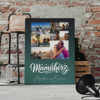 Personalisierte Mama Leinwand mit 9 Fotos – Perfektes Geschenk für Mütter 4