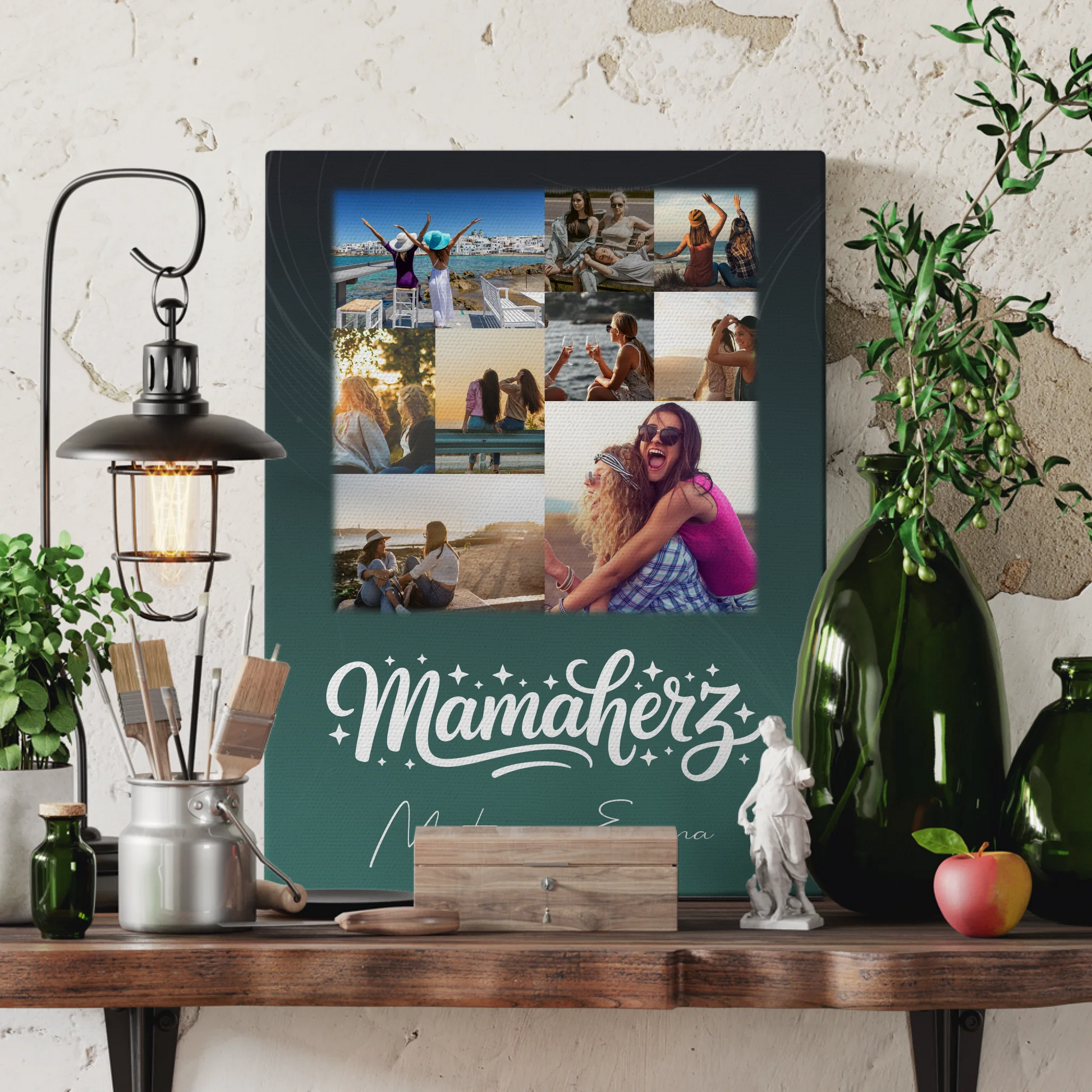 Personalisierte Mama Leinwand mit 9 Fotos – Perfektes Geschenk für Mütter 3