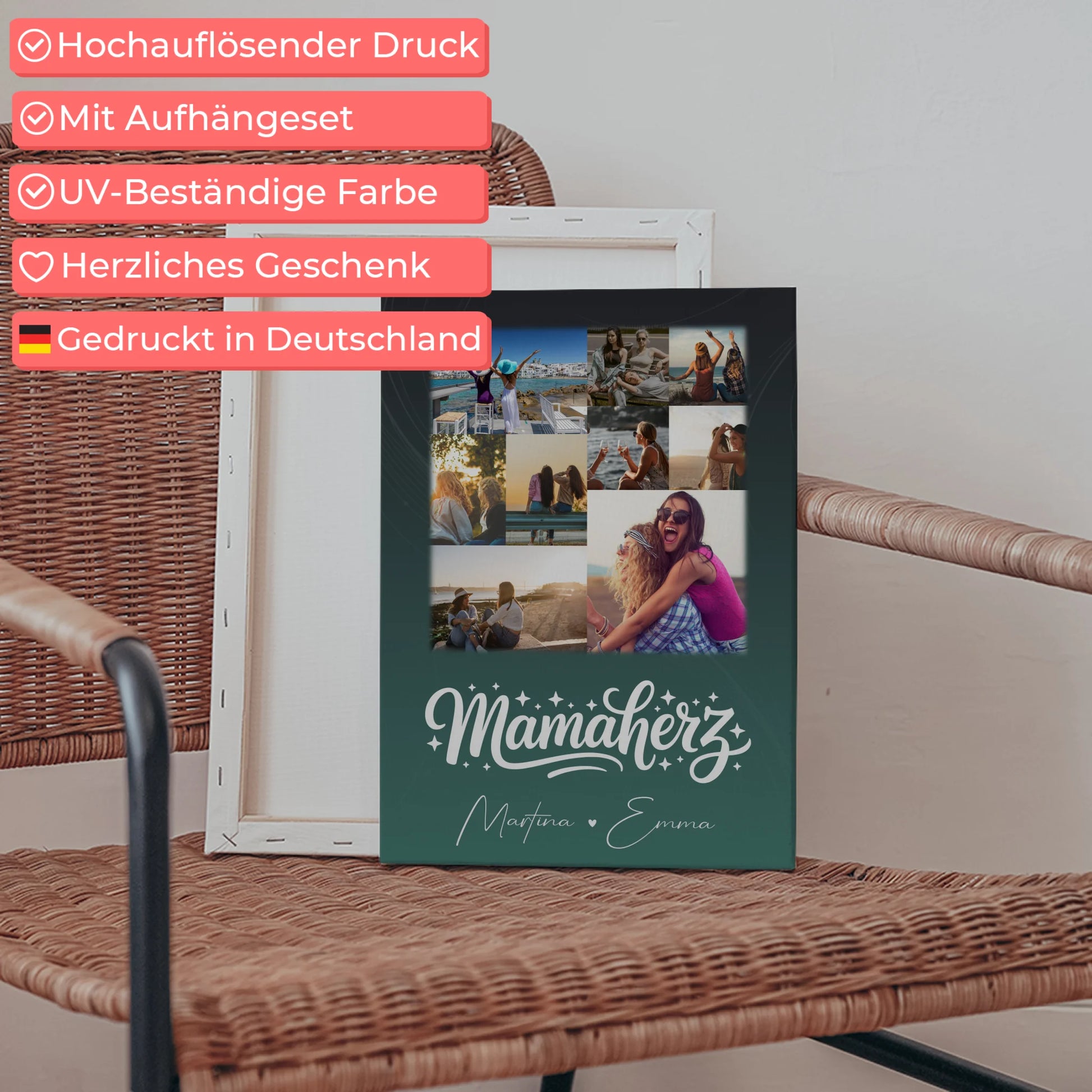 Personalisierte Mama Leinwand mit 9 Fotos – Perfektes Geschenk für Mütter 5