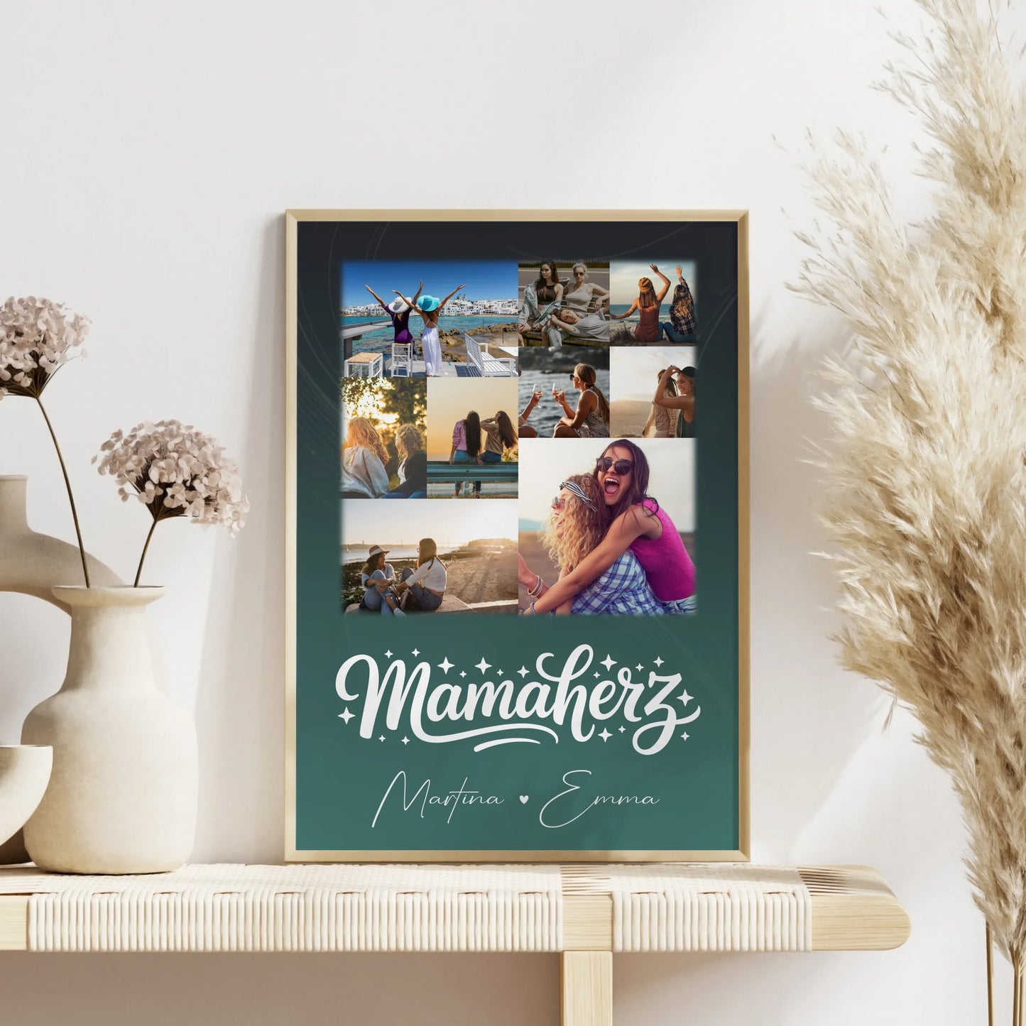 Mama Tochter Poster mit 9 Fotos personalisiert als einzigartige Geschenkidee für Mama