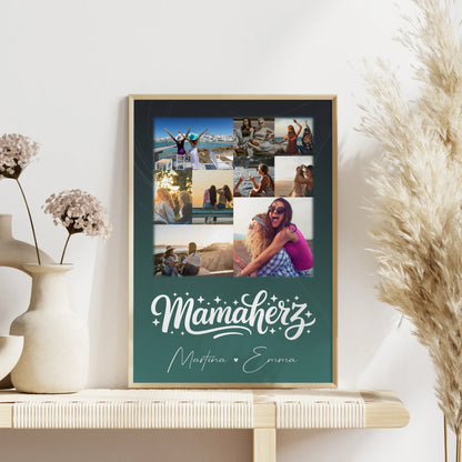 Mama Tochter Poster mit 9 Fotos personalisiert als einzigartige Geschenkidee für Mama