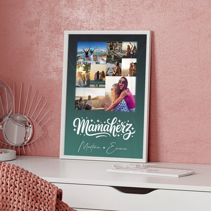 Mama Tochter Poster mit 9 Fotos personalisiert als einzigartige Geschenkidee für Mama