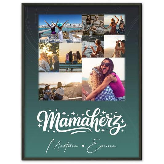 Mama Tochter Poster mit 9 Fotos personalisiert als einzigartige Geschenkidee für Mama