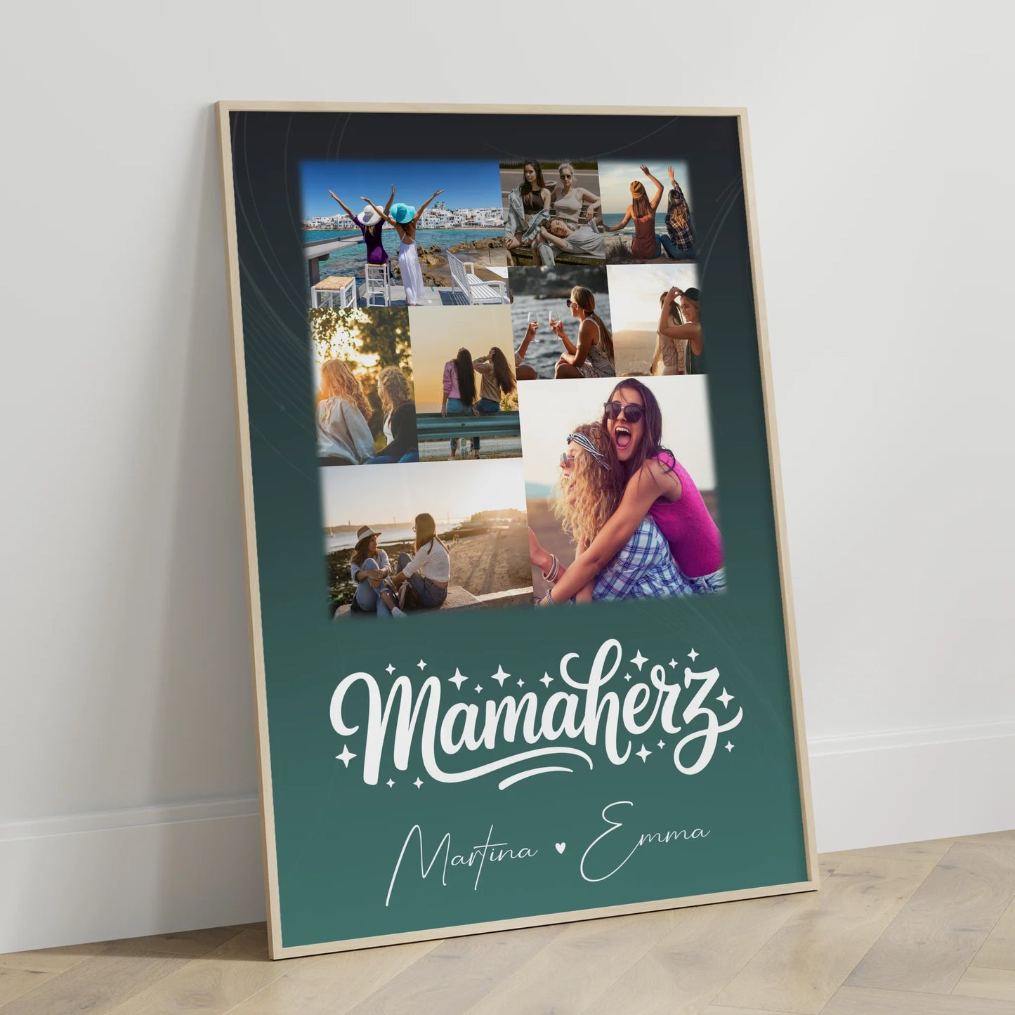 Mama Tochter Poster mit 9 Fotos personalisiert als einzigartige Geschenkidee für Mama