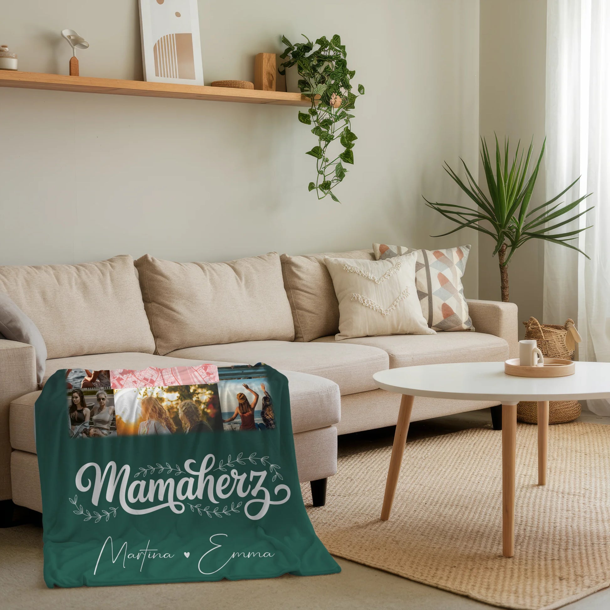 Personalisierte Decke Mama mit 10 Fotos und Karte in der Mitte Vergiss nie wie toll du bist 4