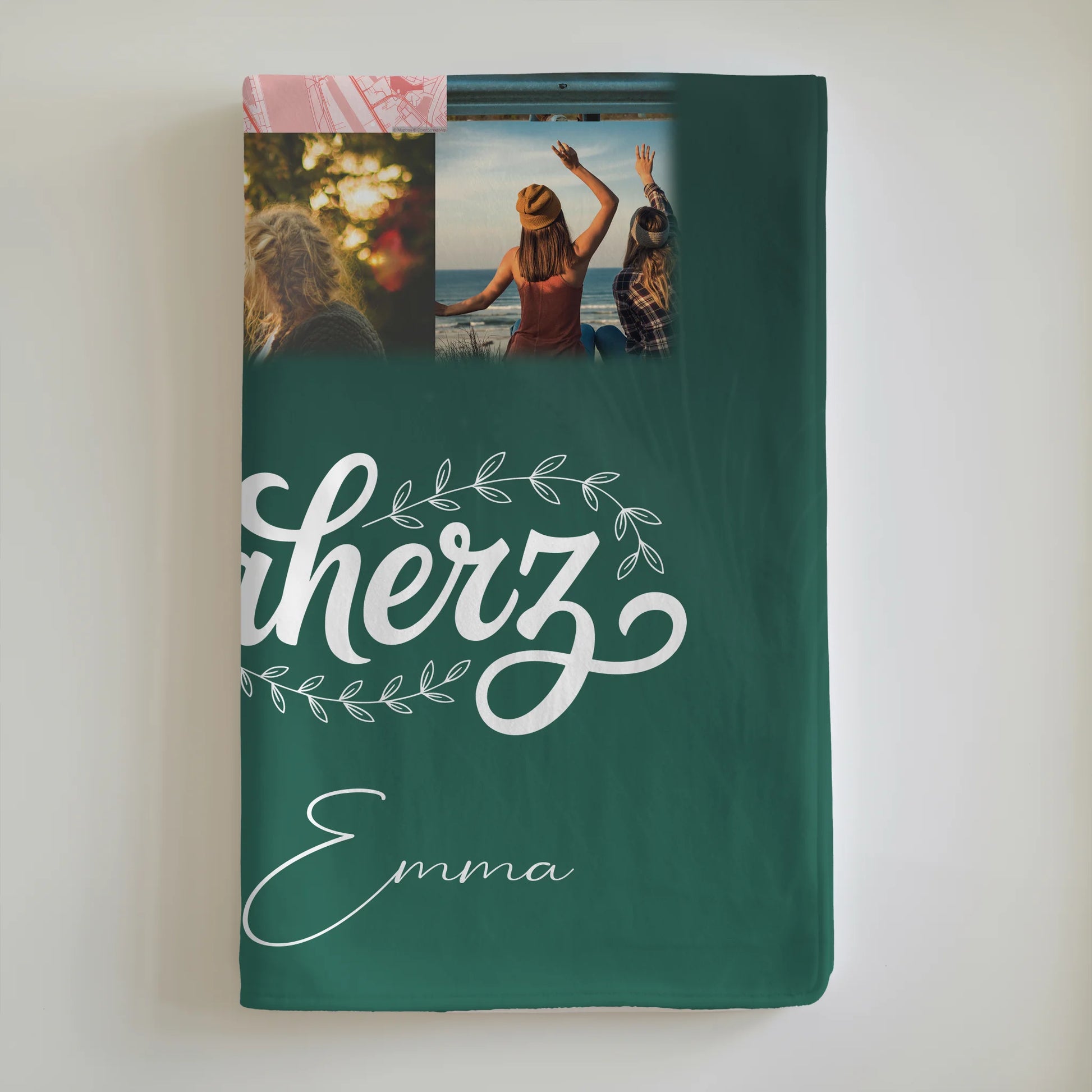 Personalisierte Decke Mama mit 10 Fotos und Karte in der Mitte Vergiss nie wie toll du bist 6