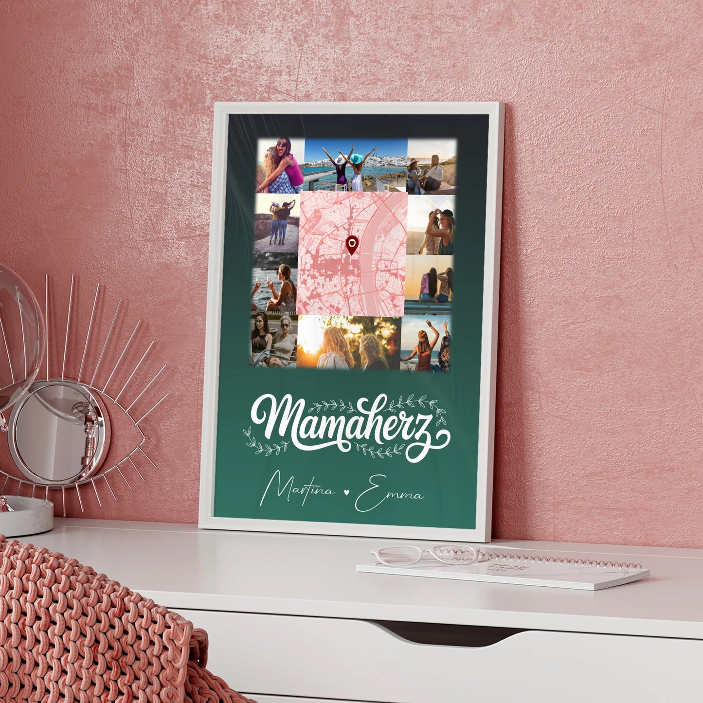 Karten Poster Personalisiert mit 10 Fotos und Karte Vergiss nie wie toll du bist