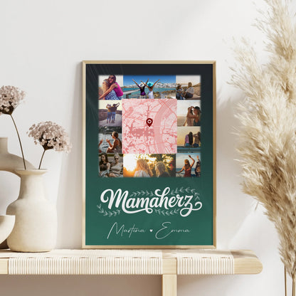 Karten Poster Personalisiert mit 10 Fotos und Karte Vergiss nie wie toll du bist