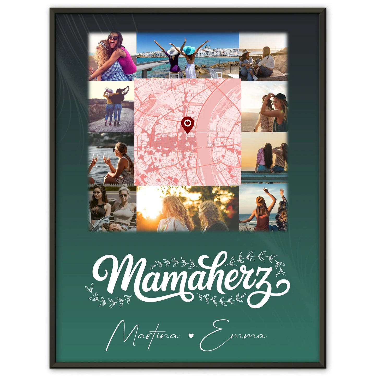 Karten Poster Personalisiert mit 10 Fotos und Karte Vergiss nie wie toll du bist