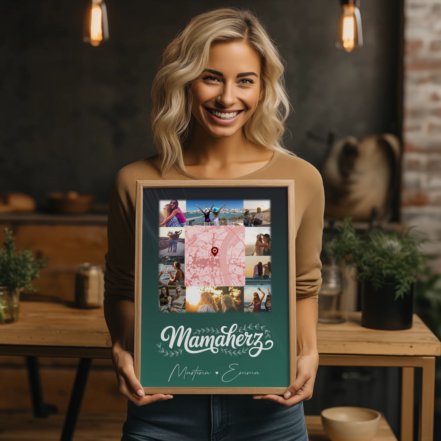 Karten Poster Personalisiert mit 10 Fotos und Karte Vergiss nie wie toll du bist