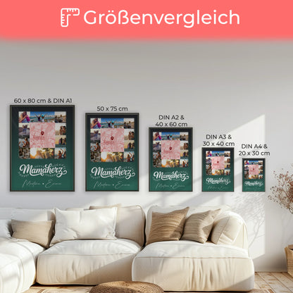 Karten Poster Personalisiert mit 10 Fotos und Karte Vergiss nie wie toll du bist
