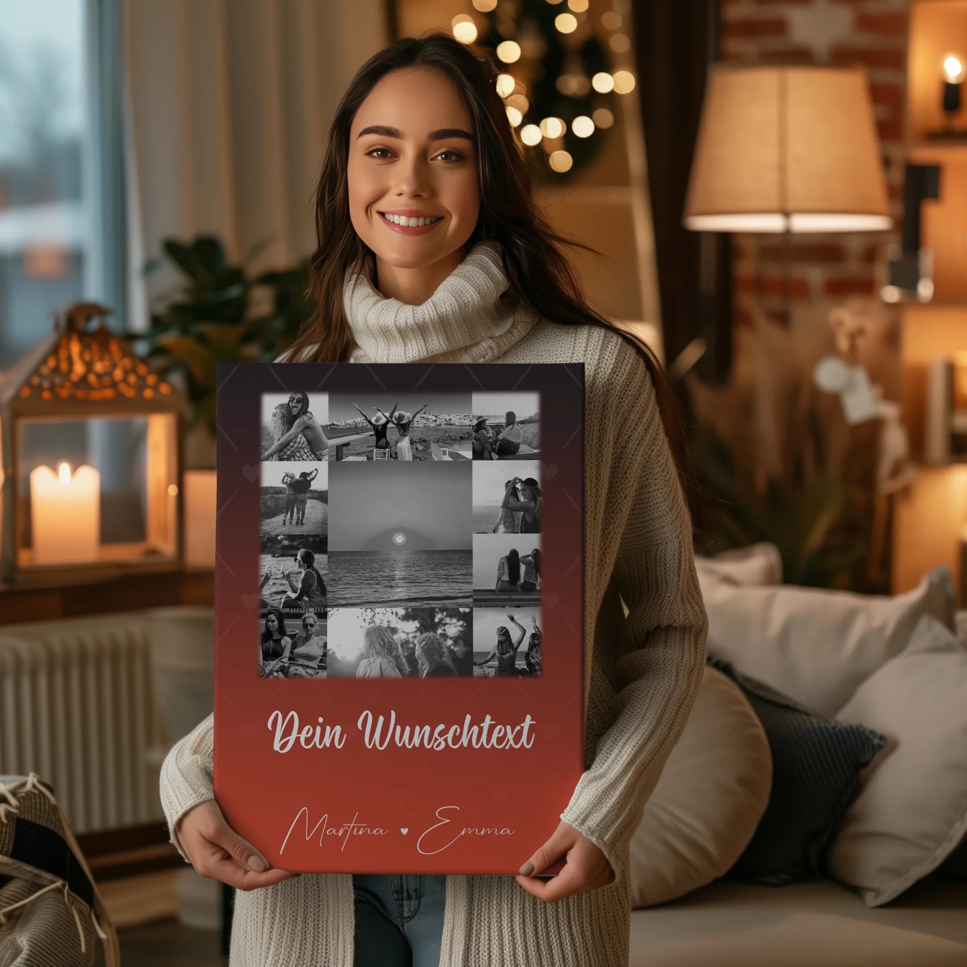 Mama Leinwand mit 11 Fotos Wunschtext Personalisiertes Geschenk Einfach mal Danke sagen 2