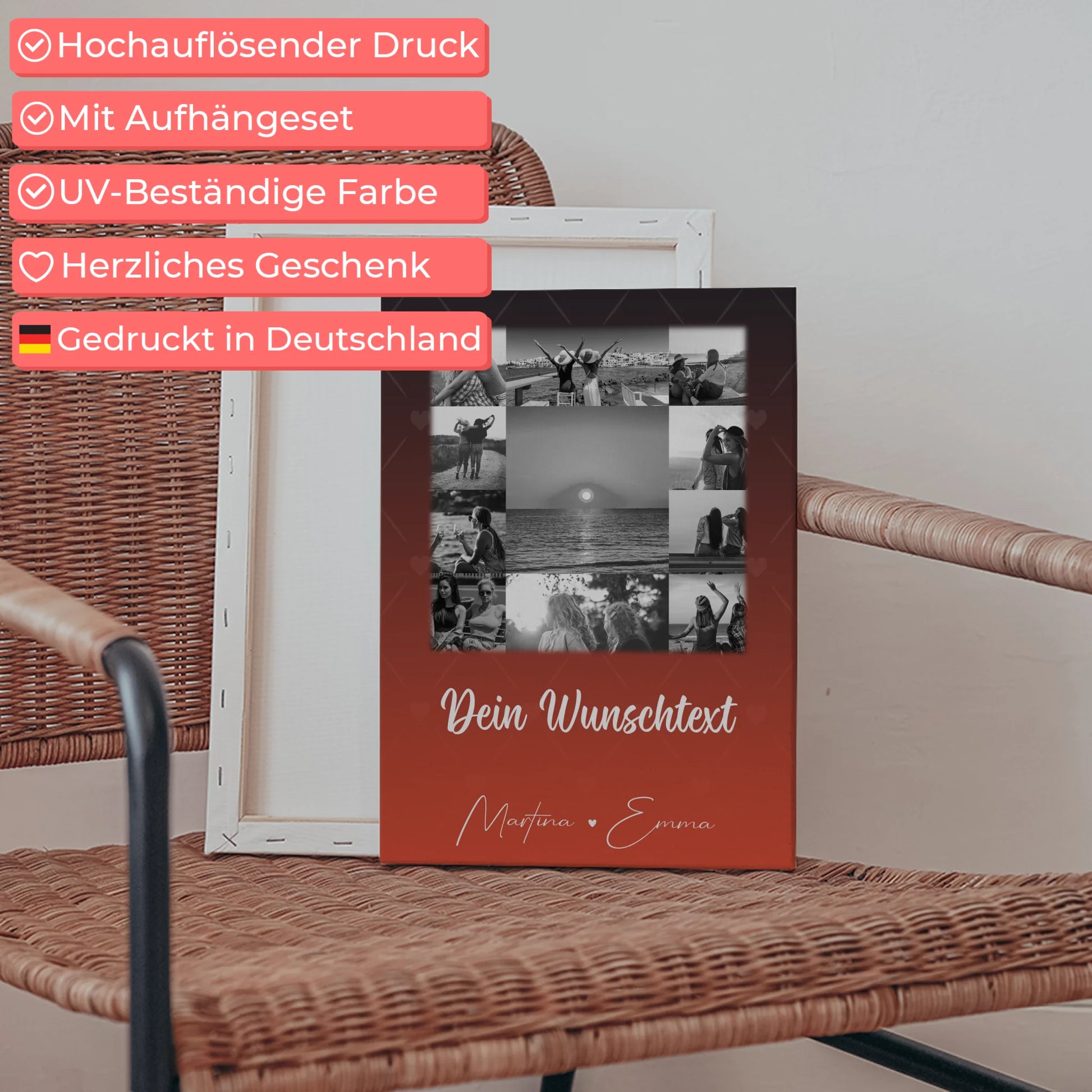 Mama Leinwand mit 11 Fotos Wunschtext Personalisiertes Geschenk Einfach mal Danke sagen 5