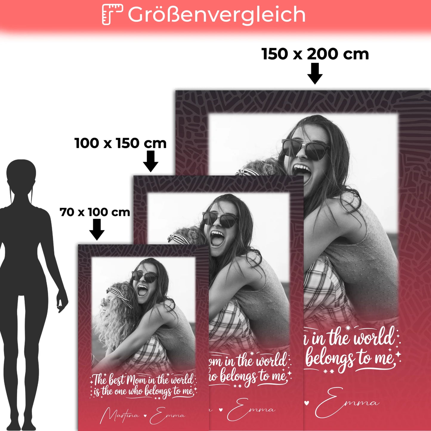 Personalisierte Mutter Tochter Decke mit 1 Foto Einfach so Perfektes Geschenk 5