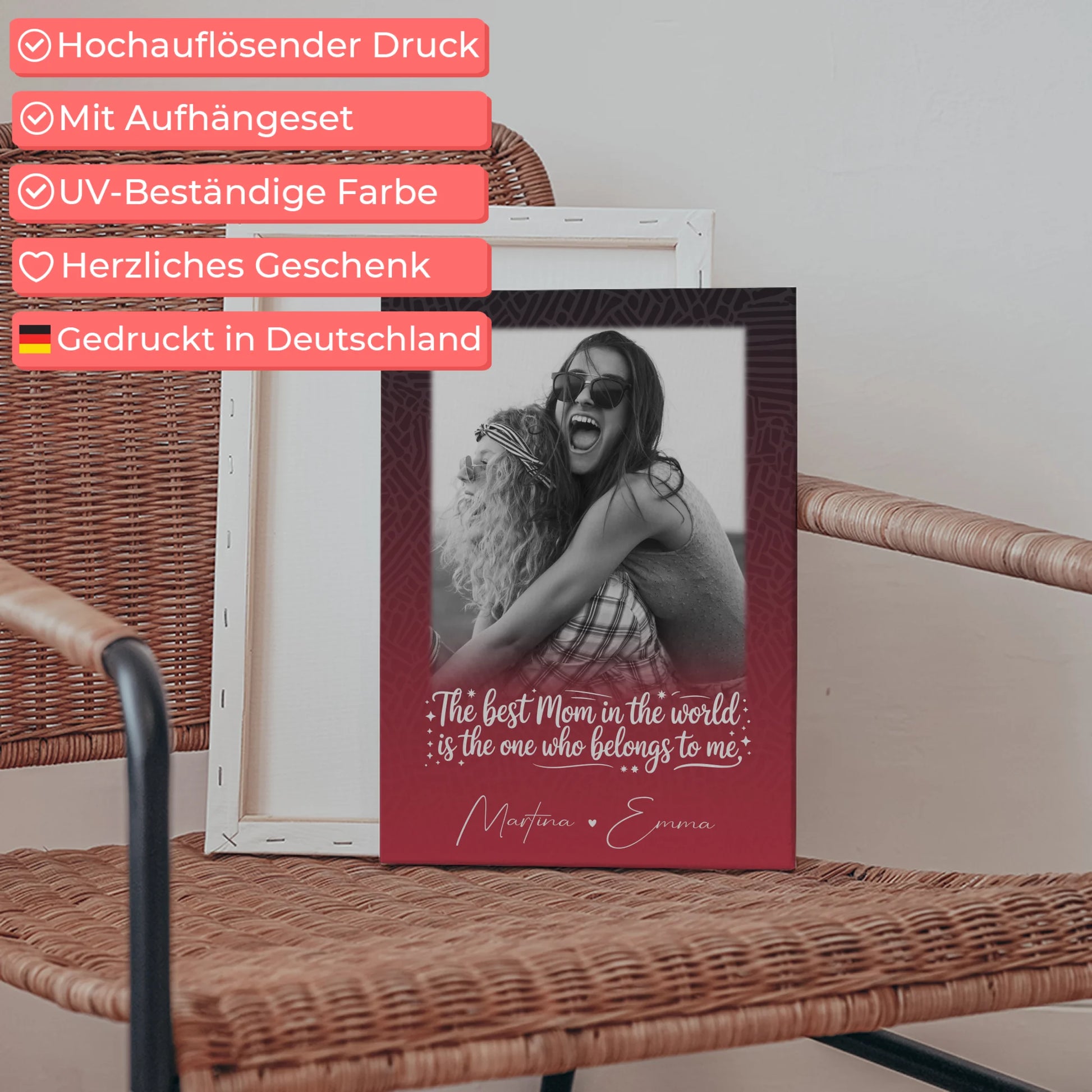 Personalisierte Leinwand Für Mama mit 1 Foto Einfach so – Perfektes Geschenk 5