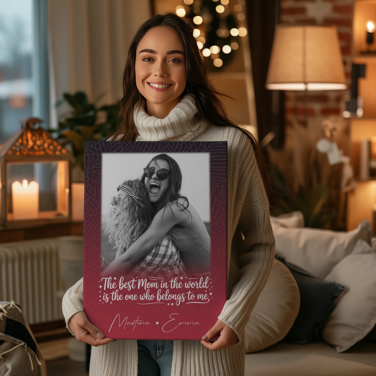 Personalisierte Leinwand Für Mama mit 1 Foto Einfach so – Perfektes Geschenk 2