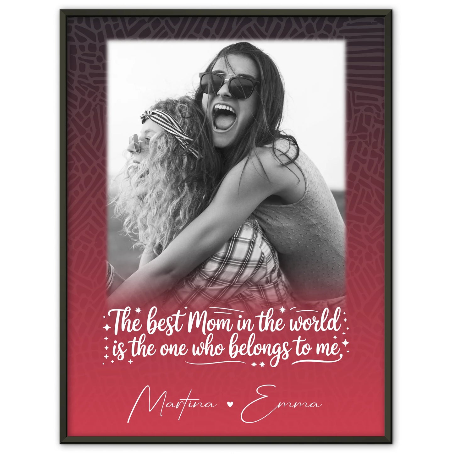 Poster Mama Tochter personalisiert mit 1 Foto als liebevolles Geschenk einfach so