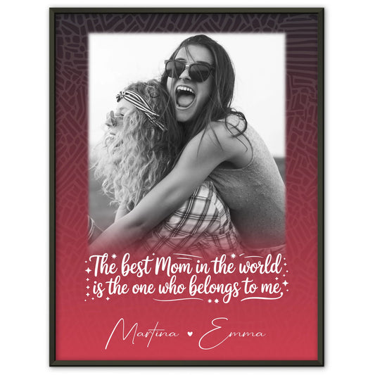 Poster Mama Tochter personalisiert mit 1 Foto als liebevolles Geschenk einfach so