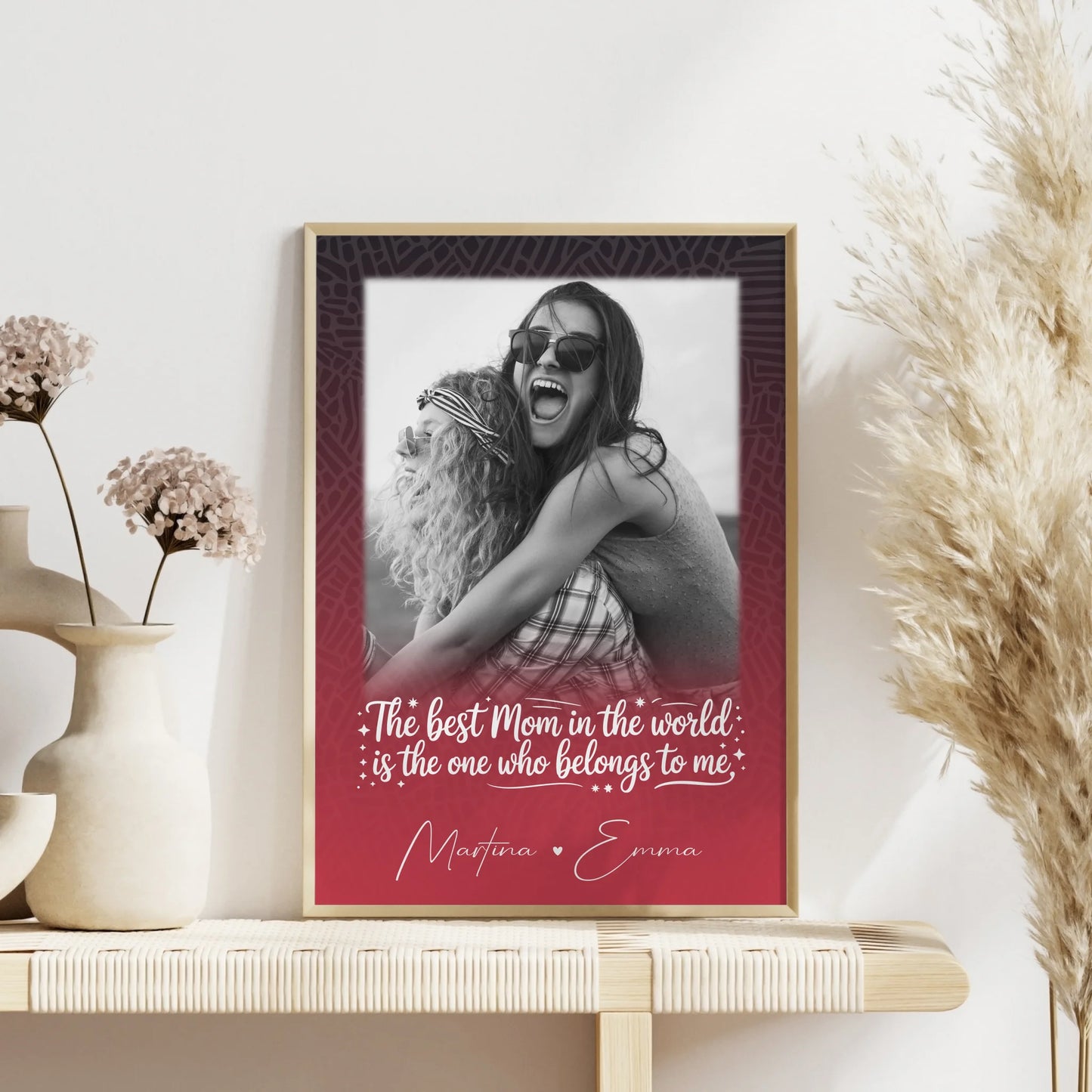 Poster Mama Tochter personalisiert mit 1 Foto als liebevolles Geschenk einfach so