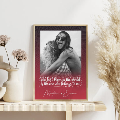 Poster Mama Tochter personalisiert mit 1 Foto als liebevolles Geschenk einfach so