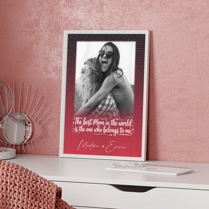 Poster Mama Tochter personalisiert mit 1 Foto als liebevolles Geschenk einfach so