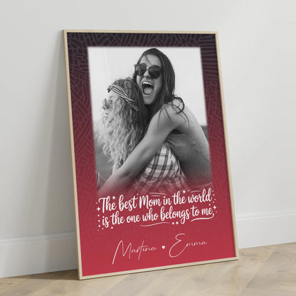 Poster Mama Tochter personalisiert mit 1 Foto als liebevolles Geschenk einfach so