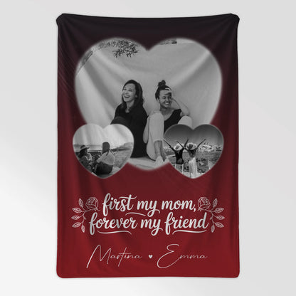 Personalisierte Kuscheldecke Mama mit 3 Herz Fotos und You are my sunshine on a cloudy day 7