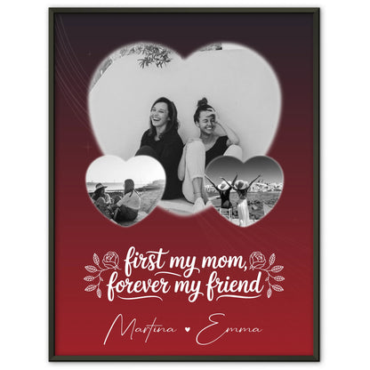 Personalisiertes Mama Poster mit 3 Herz Fotos You are my sunshine on a cloudy day
