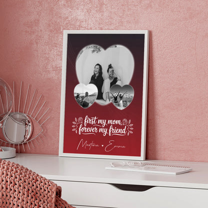 Personalisiertes Mama Poster mit 3 Herz Fotos You are my sunshine on a cloudy day